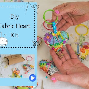 DIY Heart Sewing Kit For Kids, Childrens Craft Kit, Beginner Sewing Kit, Valentine Sewing Kit, Sewing Craft Kit, Gift With Love
