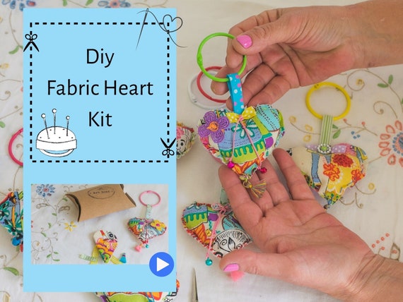 DIY Heart Sewing Kit for Kids, Childrens Craft Kit, Beginner Sewing Kit,  Valentine Sewing Kit, Sewing Craft Kit, Gift With Love 