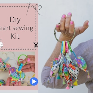 Kit da cucito per bambine, kit da cucito fai da te a forma di cuore, kit da cucito per bambini, regalo con amore, kit di artigianato fai da te, progetti di cucito Montessori