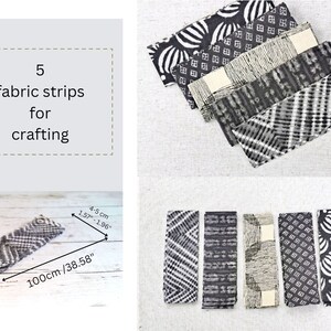 Cotton Fabric Ribbon, Cotton Scraps, Vintage Ribbon, Scrap Fabric Bundle, Boho Fabric Scraps