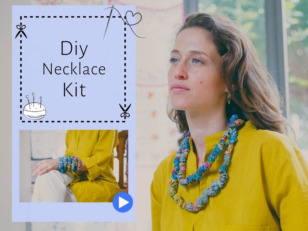 DIY Fabric Necklace Kit, Necklace Craft Kit for Adults, DIY Kits for