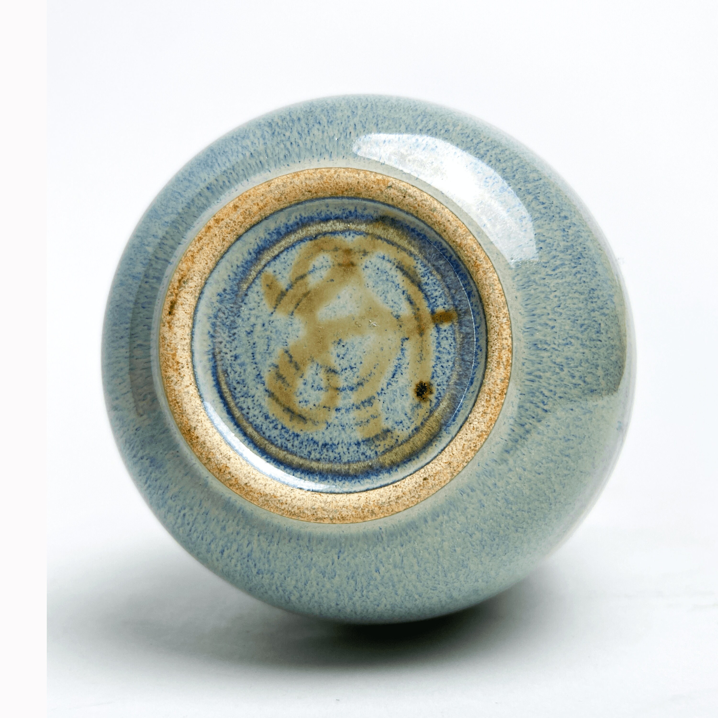 Studio Pottery Blue White Drip Vase Signed LJ Accents Spokane Washington Studio Pottery Blue White Drip Vase Signed LJ Accents Spokane Washington