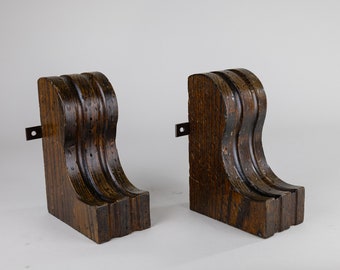 Dark Oak Shelf Bracket Selby England Antique Architectural Salvage Victorian