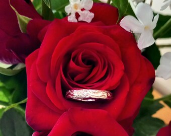 Solid Silver Handmade Wave textured ring - Size M - Gifts for her in silver - medium size silver ring