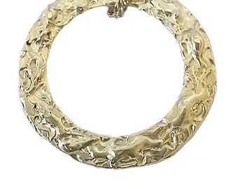 Solid Silver Wave Circle Pendant and Chain - Gift for bridesmaid - bridal wedding jewellery - Silver wedding anniversary gift for her