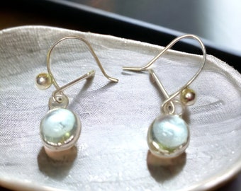 Blue stone drop earrings - Silver Drop Topaz pale blue earrings - gift for her - Silver gift - drop dangle silver earrings