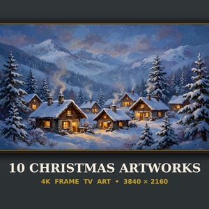 Christmas Frame TV Art Set of 10 | Vintage Christmas TV Art | Samsung Frame TV Art 4K | Holiday Decor, Instant Download