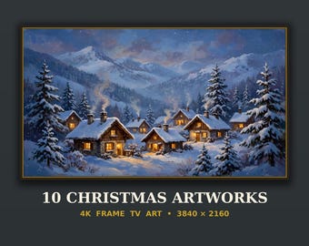 Christmas Frame TV Art Set of 10 | Vintage Christmas TV Art | Samsung Frame TV Art 4K | Holiday Decor, Instant Download