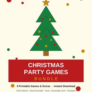Christmas Party Games Bundle Printable | Christmas Games for Family | Holiday Party Activities + Gift Tags | Instant Download image 2