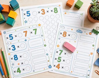 Multiplication Worksheets Printable | Times Tables 1-20 Practice | Math Worksheets for Kids | Homeschool Math | Instant Download