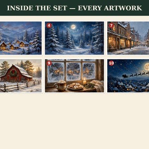 Christmas Frame TV Art Set of 10 | Vintage Christmas TV Art | Samsung Frame TV Art 4K | Holiday Decor, Instant Download image 3