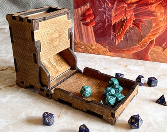 Wooden Dice Tower - Folding Dice Tower - Dungeons and Dragons Gift - RPG Christmas - Dice Game Gift - Gamer Gift - Gift for Him