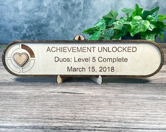 Achievement Unlocked - Custom Achievement Sign - Nerdy Gift for Him - Gamer Gift - Life Skill Points - Achievement Gift - Nerdy Home Decor