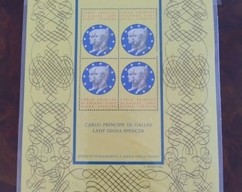 LONDON 1981 Briefmarkenbogen LADY Diana Charles Prinz von Wales U.Clean