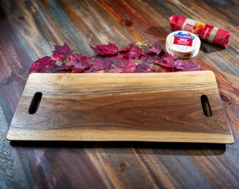 Handcrafted Live Edge Walnut Charcuterie Board - Rustic Serving Platter for Cheese, Meat, and Appetizers