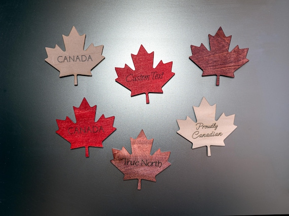 Maple Leaf Fridge Magnet, Canada Flag Magnet, Canadian Pride, True North - Customizable