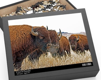Bison Puzzle: Jigsaw Puzzle for Adults & Kids, Buffalo Gift