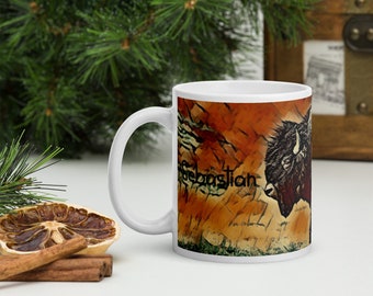 Bison Mountain Mug | Personalized Bison Mug | Buffalo Mug | Coffee Mug | Bison Gifts | Buffalo Gifts | Housewarming Gift | Western Mug | Tea