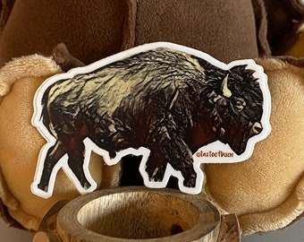 Bison Mountain Sticker | Bison Sticker | Buffalo Sticker | Waterproof Sticker | Bison Gifts | Buffalo Gifts | Laptop Decal | Car Decal
