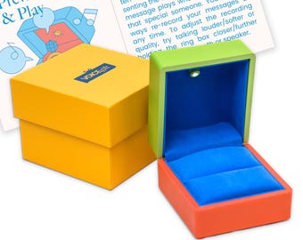 Recordable Ring Box with LED | Salmon & Lime