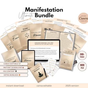 Manifestation Journal Vision Board | Wet van de aantrekkingskracht | E-boeken | Zelfverbetering | Bundel voor commercieel gebruik | MRR | PLR | Afdrukbare canvasbewerking