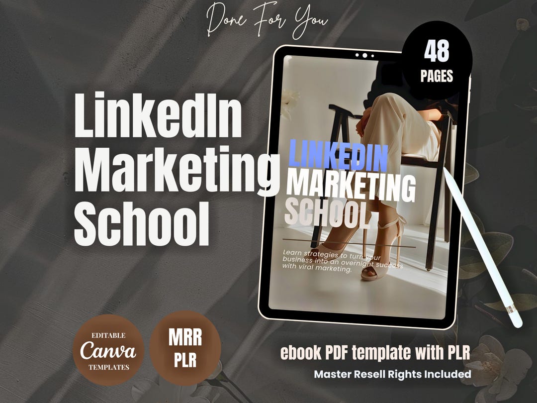 MRR Linkedin Marketing School With PLR, Ebook PDF Template, Master ...
