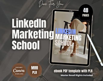 MRR LinkedIn Marketing School with PLR, ebook PDF template, Master Resell Rights , Passive Income,Small Business,Resell Right