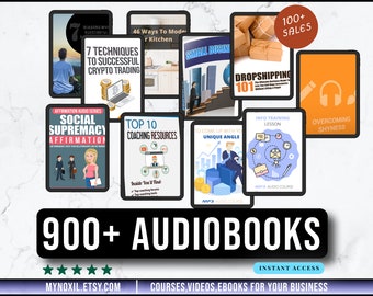 900 plr Hörbücher und 1000 plr ebooks pdf | Kommerzielle Nutzung | Digitaler Download | Mrr Master Weiterverkaufsrechte | Pl