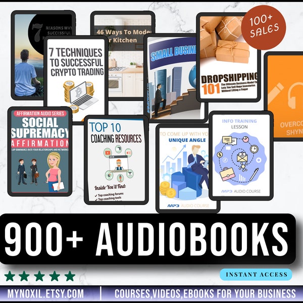 900 plr audiobooks and 1000 plr ebooks pdf | Commercial Use  | Digital Download | Mrr Master Resell Rights | PLR