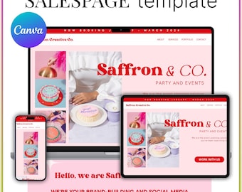 Canva Sales Page Template | Canva Agency Landing Page | Social Media Agency Website | Coaching Course | Social Media Agency Funnel Template
