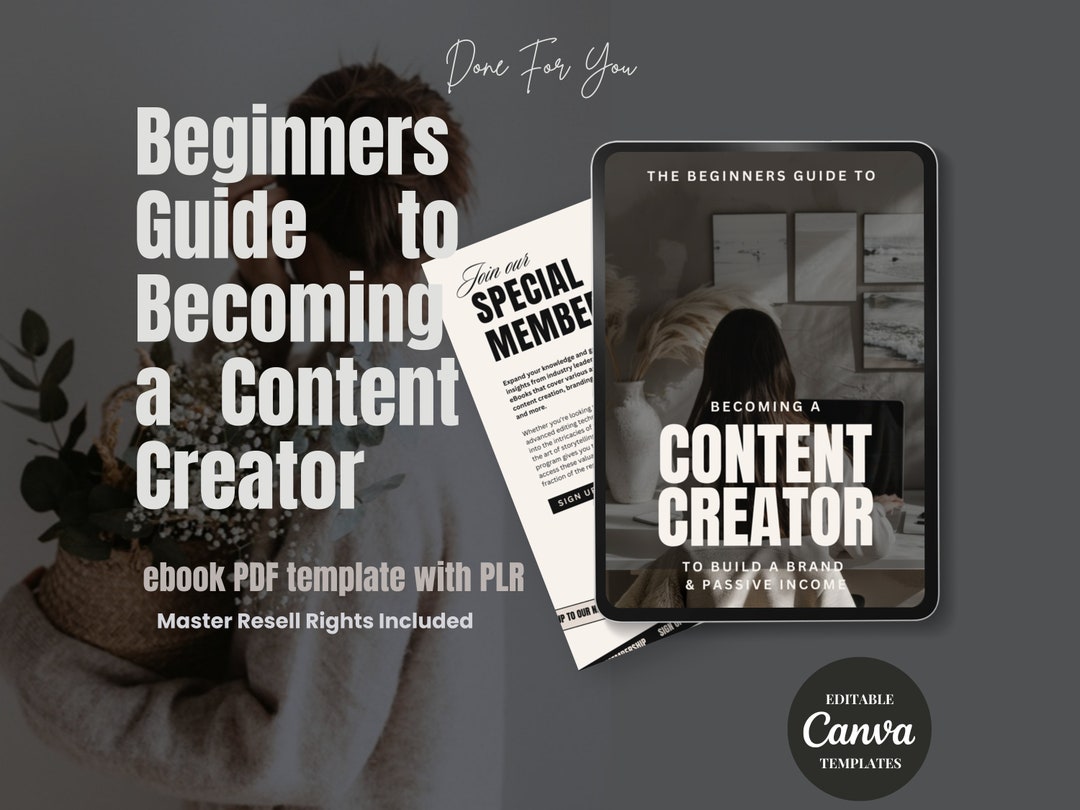 Content Create Beginers Content Creator Beginners Ebook Canva Template | MRR | PLR | PDF ...