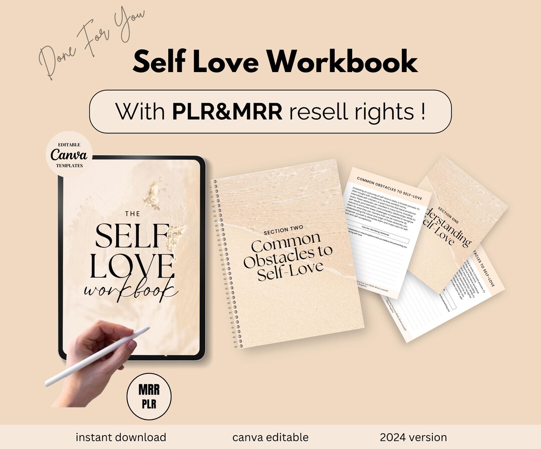 Self Love Workbook Planner Boho Style | PLR Canva Planners| Private ...
