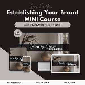 MRR PLR Establishing Your Brand Mini Marketing Course Bundle MRR plr Resell Rights Instagram Courses Digital Business mrr Digital