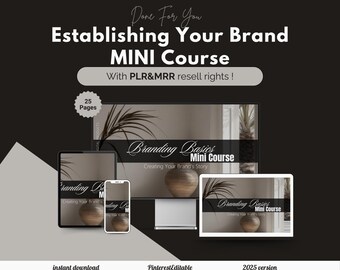 MRR PLR Establishing Your Brand Mini Marketing Course Bundle MRR plr Resell Rights Instagram Courses Digital Business mrr Digital