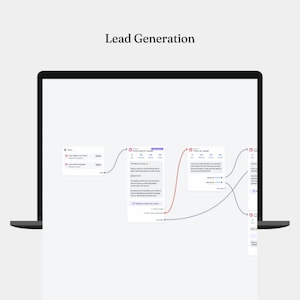May include: A diagram on a laptop screen showing a lead generation process. The diagram shows a series of steps, each represented by a box with text inside. The steps are connected by arrows. The text in the boxes includes "Free Download", "Get a Free Quote", "Talk to an Expert", and "Download our Guide".