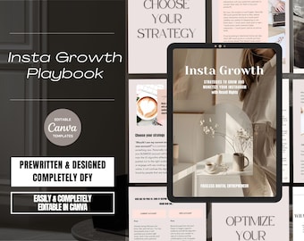 PLR Ebook PLR Digital Product Master Resell Rights Ebook Digital Marketing MRR Template Insta Growth Playbook Resell rights