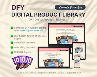 DFY 240 Digital Products Website | Canva Digital Products | Resell Rights | PLR | MRR | dfy funnel | Sell on etsy | systemeio | dfy