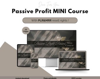 MRR PLR Passive Profit Basics Mini Marketing Course Bundle MRR plr Resell Rights Instagram Courses Digital Business mrr Digital