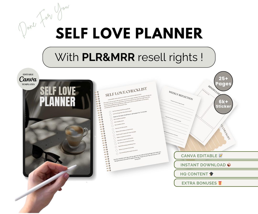 PLR / Resell SELF LOVE Planner Business Coaching Workbook Template ...