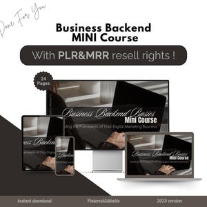MRR PLR Business Backend Basics Mini Marketing Course Bundle MRR plr Resell Rights Instagram Courses Digital Business mrr Digital