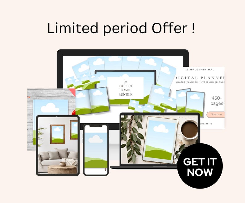 Digital Top Sellers PLR MRR Canva Mockup Template Bundle Digital ...