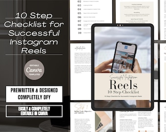 PLR Ebook PLR Digital Product Master Resell Rights Ebook Digital Marketing MRR Template 10 Step Checklist for Successful Instagram Reels