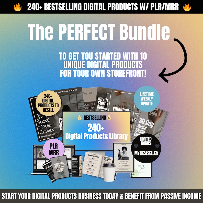 240+ PLR Digital Products Bundle Master Resell Rights MRR Private Label ...
