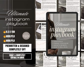 PLR Ebook PLR Digital Product Master Resell Rights Faceless Digital Marketing PLR Templates Passive income Ebook Instagram Playbook Canva