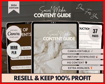 PLR Ebook PLR Digital Product Master Resell Rights Ebook Digital Marketing MRR Template Social Media Content Guide Resell rights