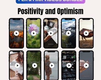 MRR Positivity and Optimism Videos Bundle, Faceless Marketing Instagram Reels PLR Video Master Resell Right Meditation