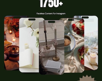 1750+ Faceless Content For Instagram, Faceless Aesthetic Content Videos Master Resell Rights MRR, Faceless Reels