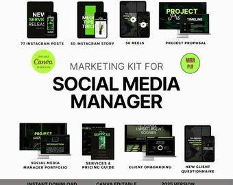 Kit de Marketing para Gerente de Mídias Sociais, Pacote de Gerente de Mídias Sociais, Modelos de Gerente de Mídias Sociais, PLR MRR de Agência de Mídias Sociais