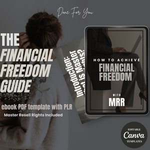 MRR Guide Financial Freedom 40 Page With PLR, Ebook PDF Template With