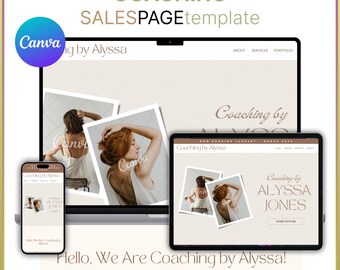 Coaching Artist Canva Sales Page Template| Makeup Artist Canva Website Template One-Page Portfolio Booking Landing Page Beauty Professionals